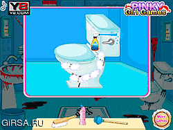 Флеш игра онлайн Зимняя уборка ванны Эльзы / Elsa Winter Bathroom Cleaning Game