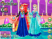 Флеш игра онлайн Одевалки - Эльза и Анна / Elsa with Anna Dress Up