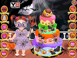 Флеш игра онлайн Пирог Эммы на Хеллоуин / Emma Halloween Cake