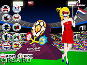 Флеш игра онлайн Евро 2012 Футбол Девушки Одеваются