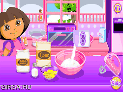 Флеш игра онлайн Исследуйте приготовления пищи с Дорой / Explore Cooking With Dora