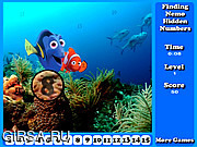 Флеш игра онлайн Найти номера - В поисках Немо / Finding Nemo Hidden Numbers 
