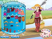 Флеш игра онлайн Рыбалка Девушка Dressup