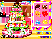 Флеш игра онлайн Оформление праздничного торта / Five Layer Cake