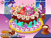 Флеш игра онлайн Украшение цветочного торта