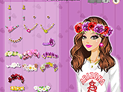 Флеш игра онлайн Цветок Оголовье Одеваются / Flower Headband Dressup
