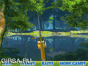 Флеш игра онлайн Рыбалка на озере в лесу / Forest lake fishing