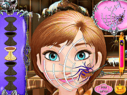 Флеш игра онлайн Анна рисунок на лице на Хеллоуин / Frozen Anna Halloween Face Art!