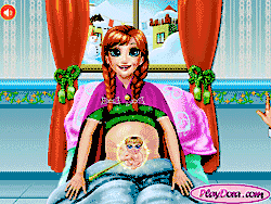 Флеш игра онлайн Снежная Анна беременная у доктора / Frozen Anna Maternity Doctor