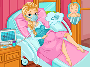 Флеш игра онлайн Замороженные Эльза Дает Рождение / Frozen Elsa Gives Birth