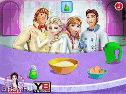 Флеш игра онлайн Замороженные семья кулинария свадебный торт