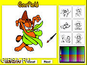 Флеш игра онлайн Гарфилд крася страницу / Garfield Coloring Page