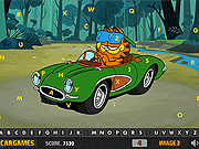 Флеш игра онлайн Гарфилд Автомобиля Скрытые Буквы / Garfield Car Hidden Letters