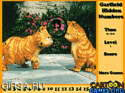 Флеш игра онлайн Гарфилд - Найти предметы / Garfield Hidden Numbers 