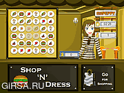 Флеш игра онлайн Shop N Dress Food Roll Game:Ginger and Smart