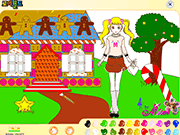 Флеш игра онлайн Пряничный Домик-Раскраска / Gingerbread House Coloring