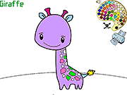 Флеш игра онлайн Жираф Раскраски / Giraffe Coloring