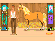 Флеш игра онлайн Девушка с лошадью одеваются