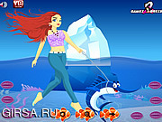 Флеш игра онлайн Девушка с морскими животными