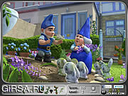 Флеш игра онлайн Найти предметы - Гномео и Джульетта / Gnomeo and Juliet - Hidden Objects