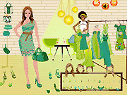 Флеш игра онлайн Зеленый Эффект Моды Одеваются / Green Fashion Effect Dressup