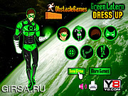 Флеш игра онлайн Наряд зеленых фанариков / Green Lantern Dress Up 