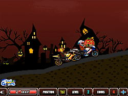 Флеш игра онлайн Хеллоуин гонки на мотоциклах