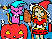 Флеш игра онлайн Хэллоуин Раскраски / Halloween Coloring