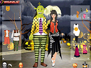 Флеш игра онлайн Хэллоуин Пара Одеваются