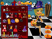 Флеш игра онлайн Мина и Лиза на Хэллуине / Halloween Doli Party