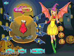 Флеш игра онлайн Одежда на Хеллоуин для Ники