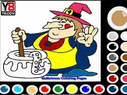 Флеш игра онлайн Раскраска ведьм в Хеллоуин / Halloween Witch Coloring