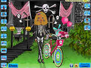 Флеш игра онлайн Хэллоуин с велосипеда