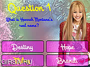 Флеш игра онлайн Hannah Montana Trivia