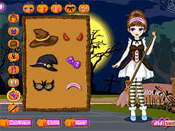 Флеш игра онлайн Счастливая дувушка на Хеллоуин