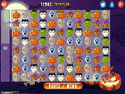 Флеш игра онлайн Хеллоуин Матч 3 / Happy Halloween Match 3