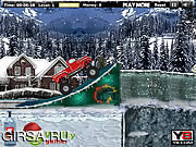 Флеш игра онлайн Зимняя гонка на грузовиках / Heavy Wheels On Snow