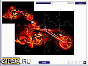 Флеш игра онлайн Наездник Ада Головоломка / Hell Rider Puzzle 