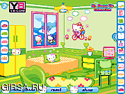 Флеш игра онлайн Дизайнер в стиле Хелло Китти / Hello Kitty Fan Room 