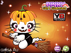 Флеш игра онлайн Макияж на хеллоуин Хеллоу Китти / Hello Kitty Halloween Makeup