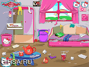 Флеш игра онлайн Уборка дома с Хелло Китти / Hello Kitty House Makeover