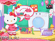 Флеш игра онлайн День прачечной Хелло Китти / Hello Kitty Laundry Day