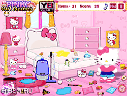 Флеш игра онлайн Hello Kitty грязной комнате