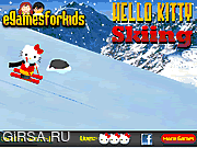 Флеш игра онлайн Хелло Китти. Лыжный спорт / Hello Kitty Skiing 