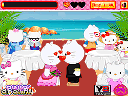 Флеш игра онлайн Хелло Китти - поцелуи на свадьбе / Hello Kitty Wedding Kissing