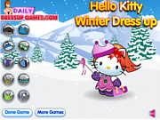 Флеш игра онлайн Привет Китти: Зимнее Переодевание / Hello Kitty Winter Dressup