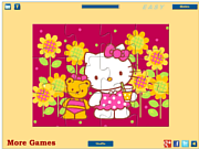 Флеш игра онлайн Привет, котенок с плюшевым мишкой / Hello Kitty with Teddy Bear 
