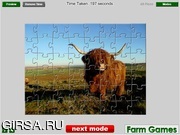 Флеш игра онлайн Коровы Пазл / Highland Cow Jigsaw