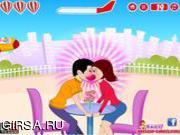 Флеш игра онлайн Поцелуй на крыше / Housetop Couple Kiss