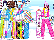 Флеш игра онлайн Как девушка-сноубордистка?